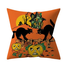 Load image into Gallery viewer, Trick or treat/pumpkin Cushion Cover 45*45cm Happy Halloween Throw Pillow Cover Happy Fall Y&#39;all ghosts Horror Pillowcase