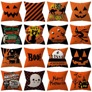 Trick or treat/pumpkin Cushion Cover 45*45cm Happy Halloween Throw Pillow Cover Happy Fall Y'all ghosts Horror Pillowcase