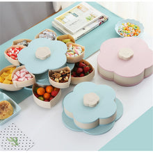 Load image into Gallery viewer, Petal-Shape Rotating Snack Box Candy Tray Food Storage Box