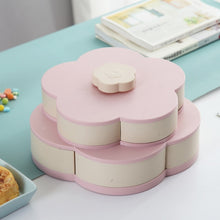 Load image into Gallery viewer, Petal-Shape Rotating Snack Box Candy Tray Food Storage Box