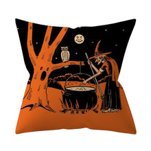 Load image into Gallery viewer, Trick or treat/pumpkin Cushion Cover 45*45cm Happy Halloween Throw Pillow Cover Happy Fall Y&#39;all ghosts Horror Pillowcase